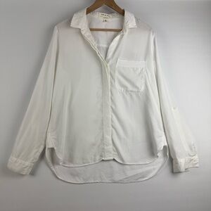Cloth & Stone for Anthropologie Women’s Small White Tencel Button-Down Shirt
